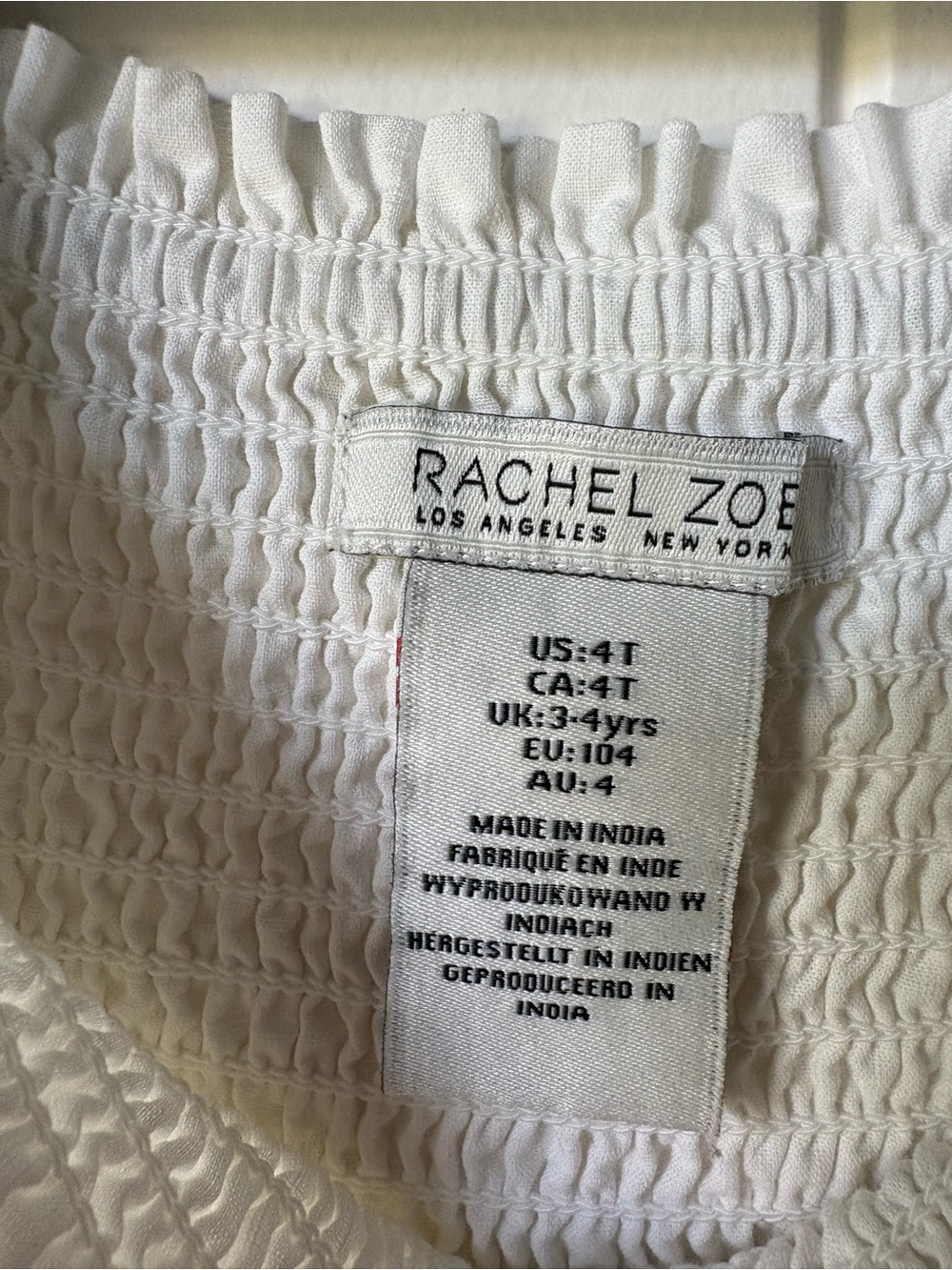 Mommy & Me Matching White Peasant Dresses (womens 12 & kids 4T) - Picture 7 of 9